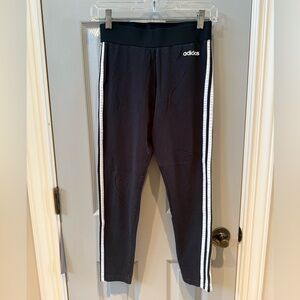 Adidas Black white Stripe Athletic Leggings